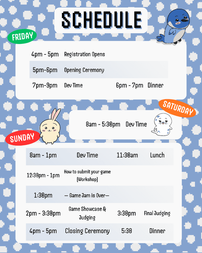 Game Jam 2025 Schedule